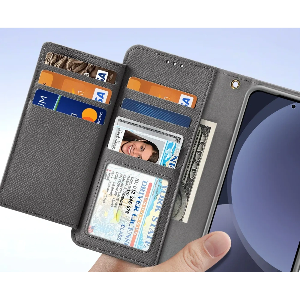 Etui z klapką Dux Ducis Lawa do Samsung Galaxy S25+ Plus z odłączanym portfelem magnetycznym szare