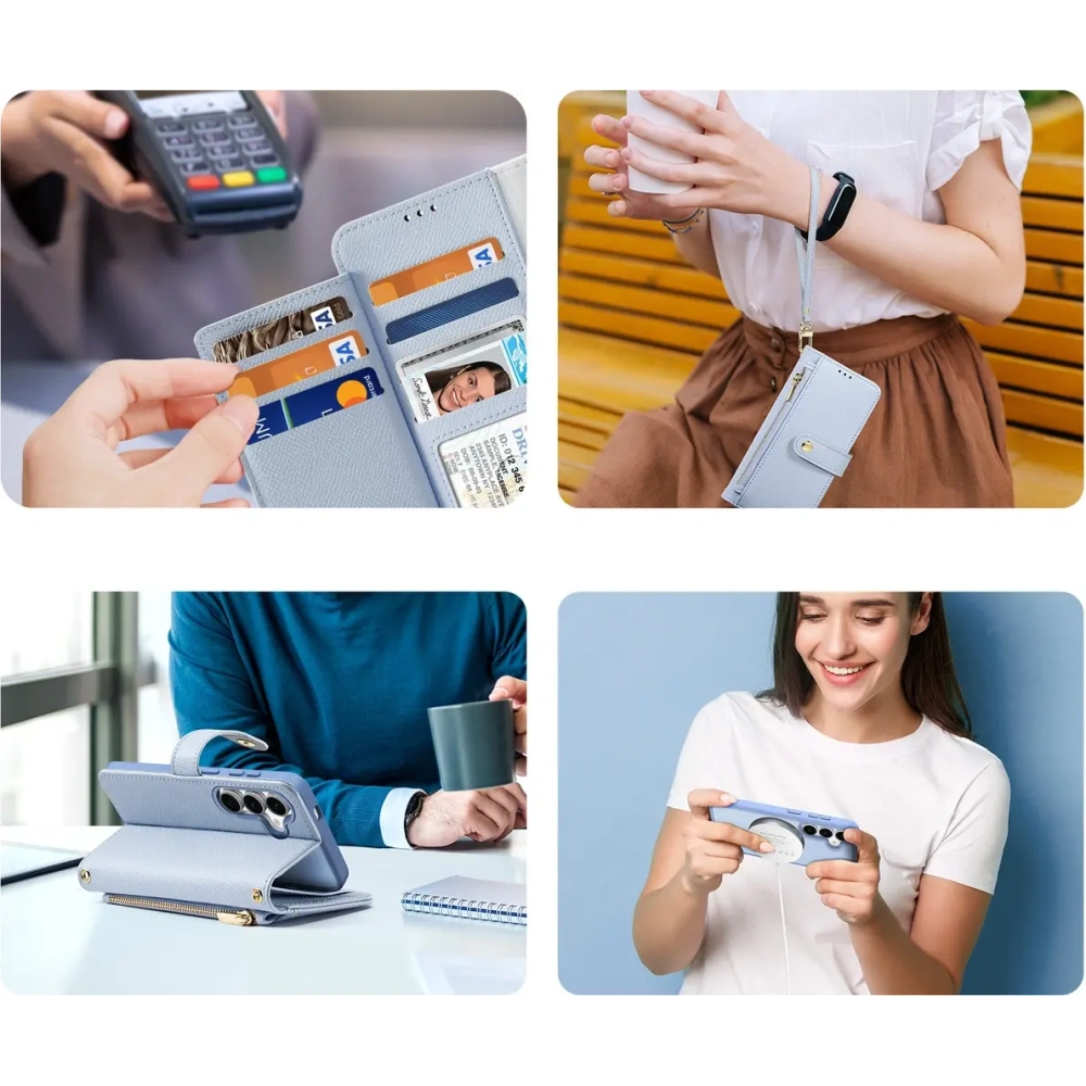 Etui z klapką Dux Ducis Lawa do Samsung Galaxy S25+ Plus z odłączanym portfelem magnetycznym niebieskie