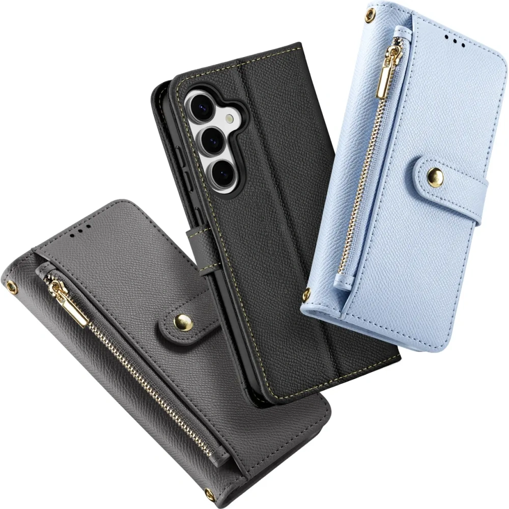 Etui z klapką Dux Ducis Lawa do Samsung Galaxy S25+ Plus z odłączanym portfelem magnetycznym szare