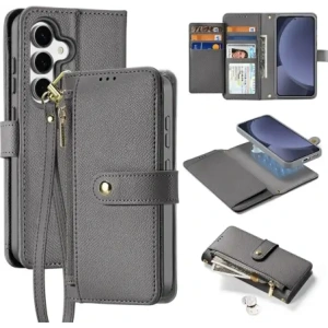 Etui z klapką Dux Ducis Lawa do Samsung Galaxy S25+ Plus z odłączanym portfelem magnetycznym szare