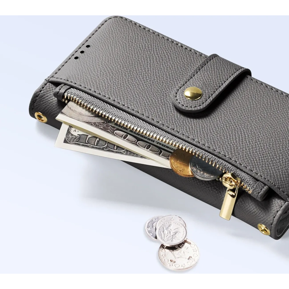 Etui z klapką Dux Ducis Lawa do Samsung Galaxy S25 Ultra z odłączanym portfelem magnetycznym szare