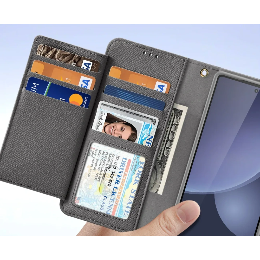 Etui z klapką Dux Ducis Lawa do Samsung Galaxy S25 Ultra z odłączanym portfelem magnetycznym szare