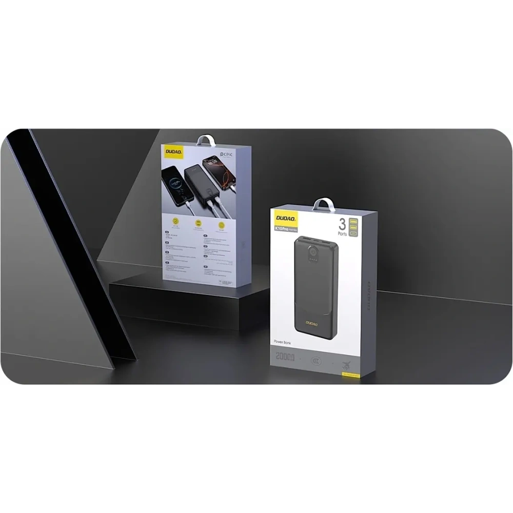 Powerbank Dudao K10Pro 2.4A 20000mAh 2xUSB-A czarny