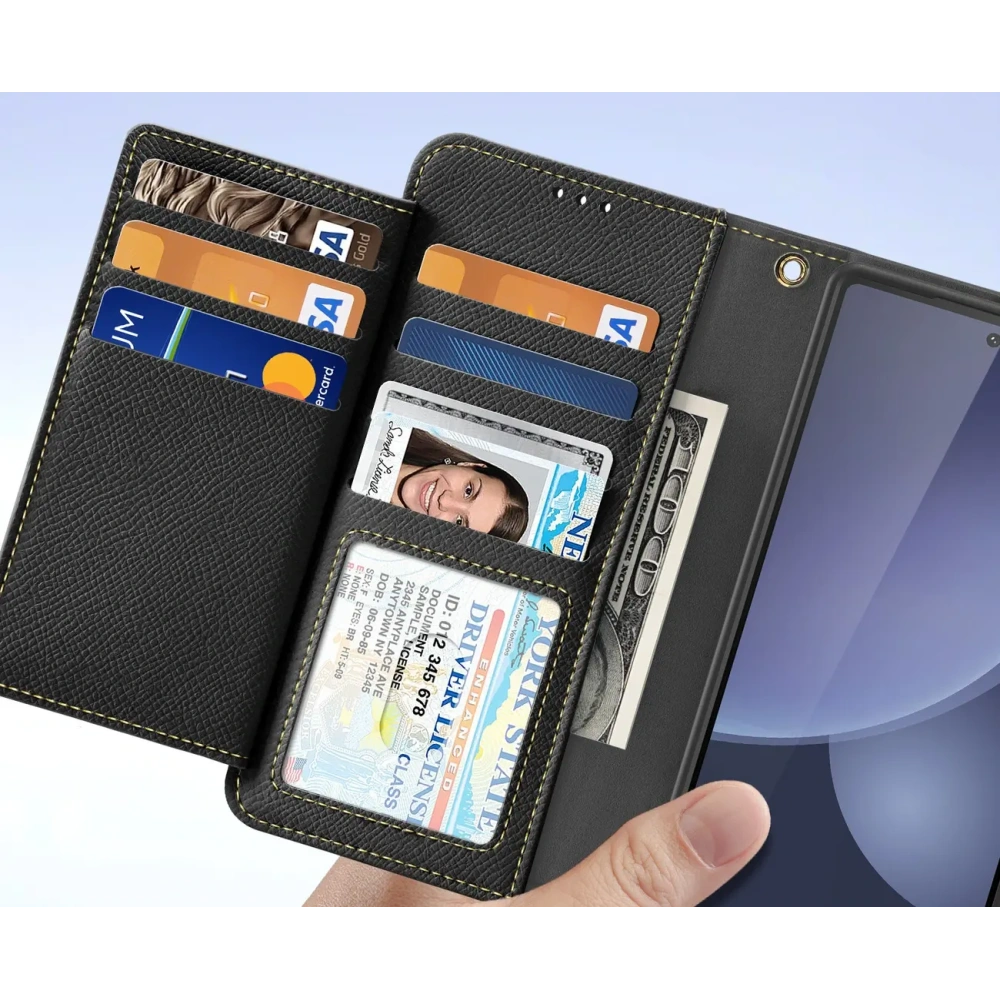 Etui z klapką Dux Ducis Lawa do Samsung Galaxy S25 Ultra z odłączanym portfelem magnetycznym czarne