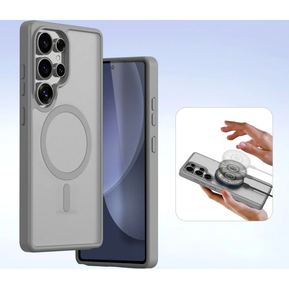 Etui z klapką Dux Ducis Lawa do Samsung Galaxy S25 Ultra z odłączanym portfelem magnetycznym szare