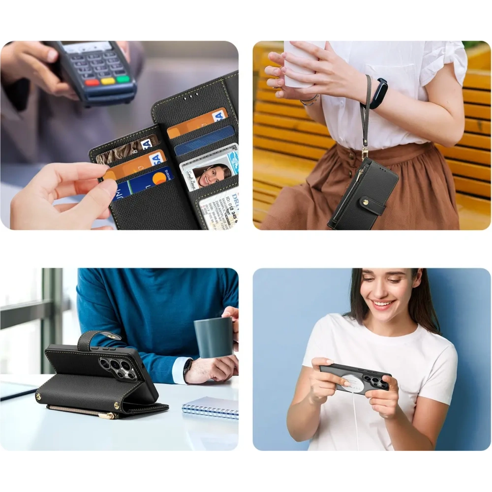 Etui z klapką Dux Ducis Lawa do Samsung Galaxy S25 Ultra z odłączanym portfelem magnetycznym czarne