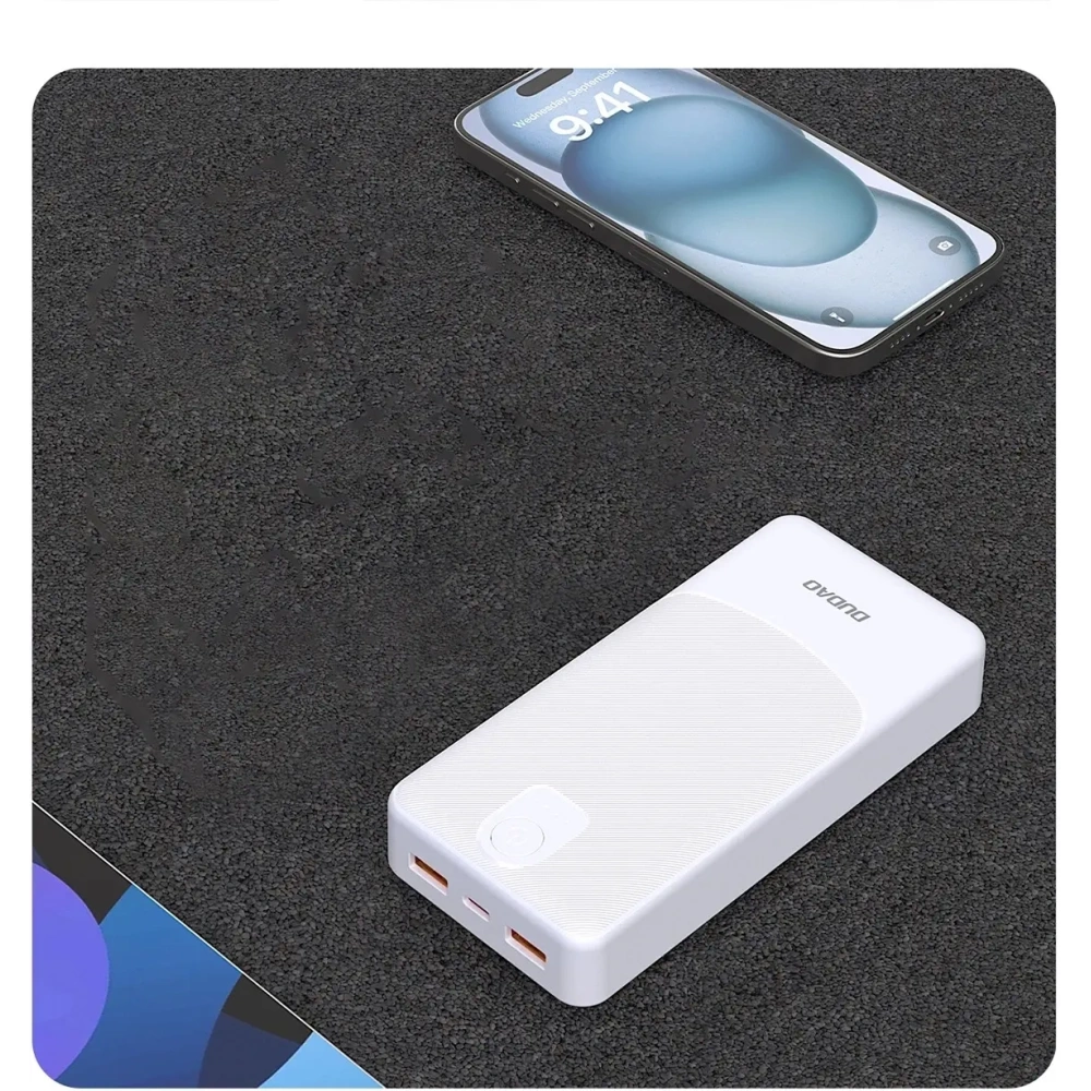 Powerbank Dudao K10Pro 2.4A 20000mAh 2xUSB-A biały