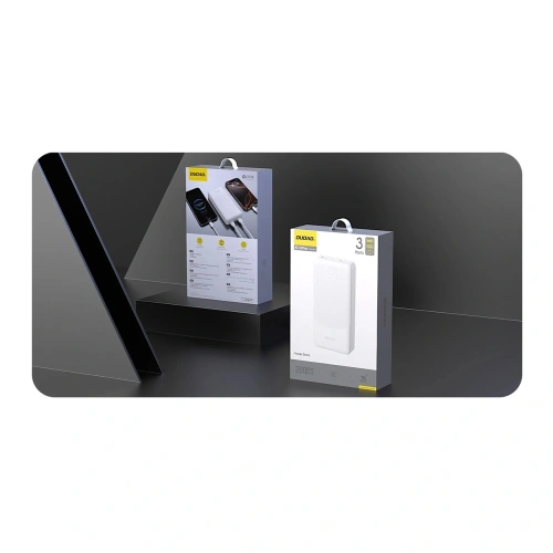Powerbank Dudao K10Pro 2.4A 20000mAh 2xUSB-A biały
