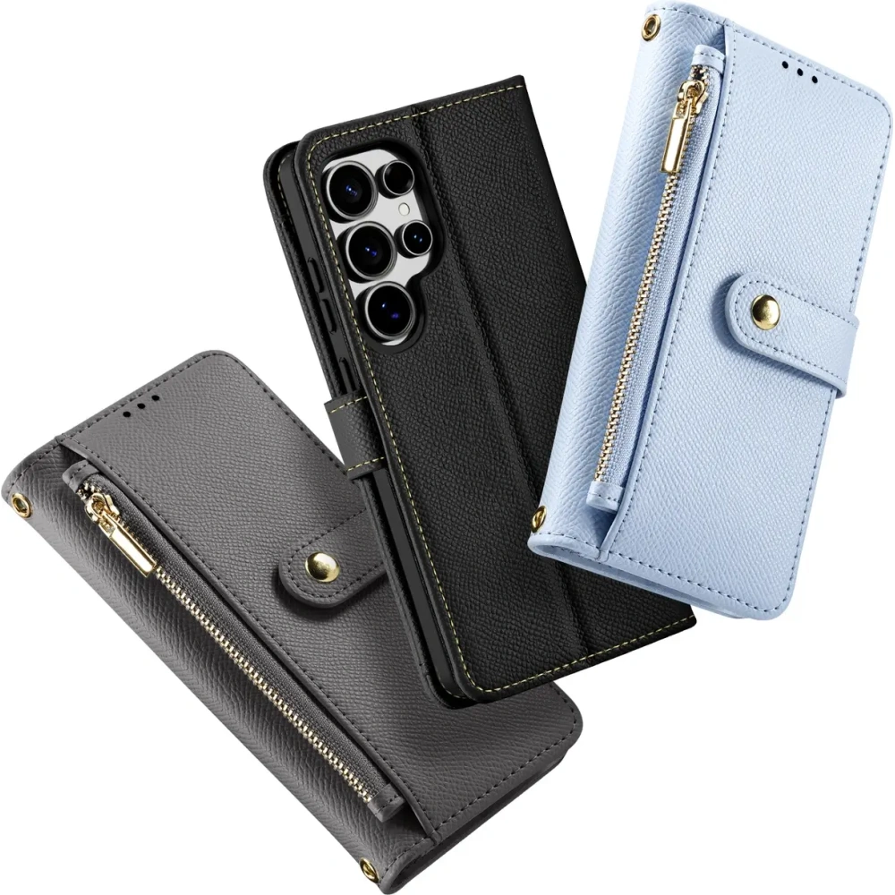 Etui z klapką Dux Ducis Lawa do Samsung Galaxy S25 Ultra z odłączanym portfelem magnetycznym czarne