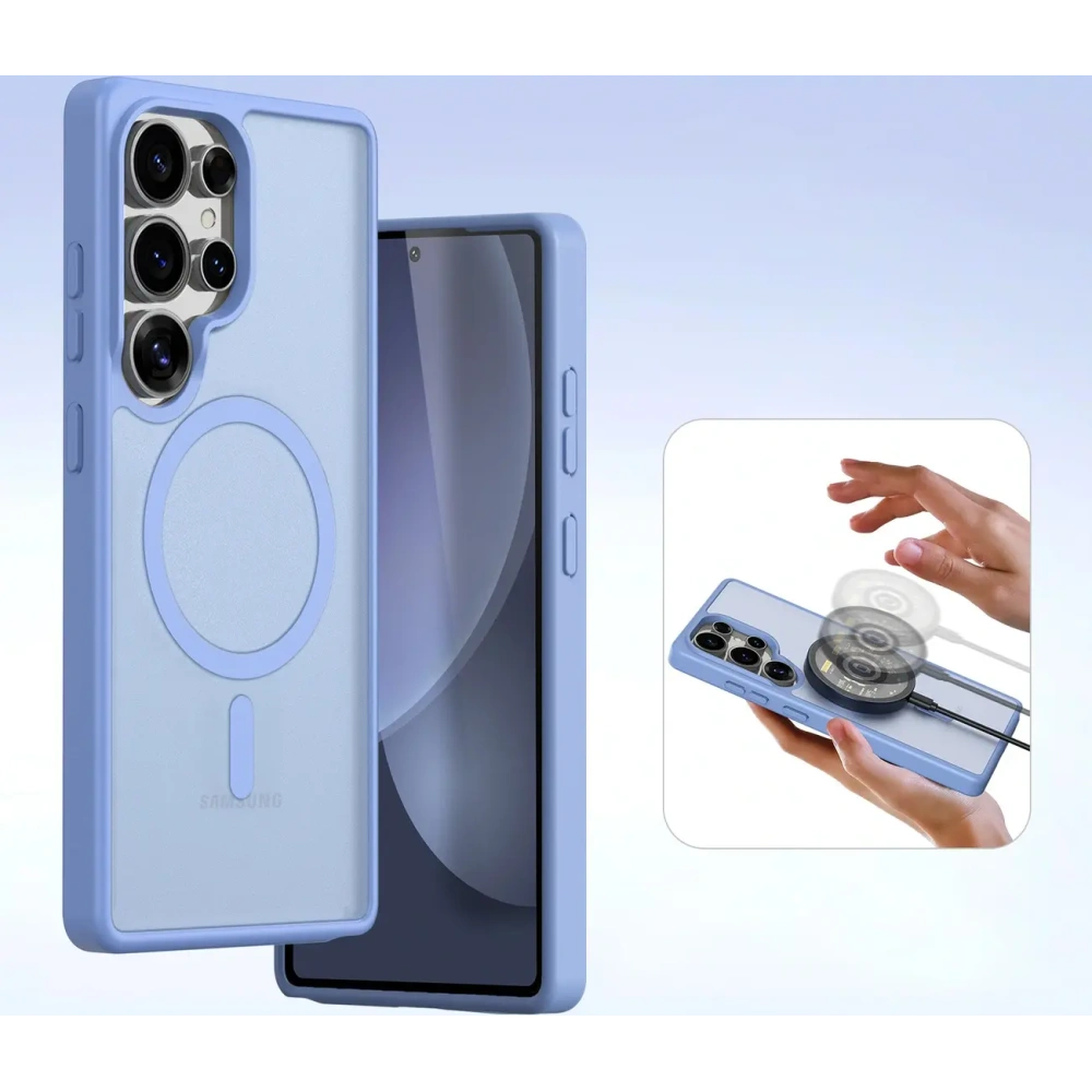 Etui z klapką Dux Ducis Lawa do Samsung Galaxy S25 Ultra z odłączanym portfelem magnetycznym niebieskie