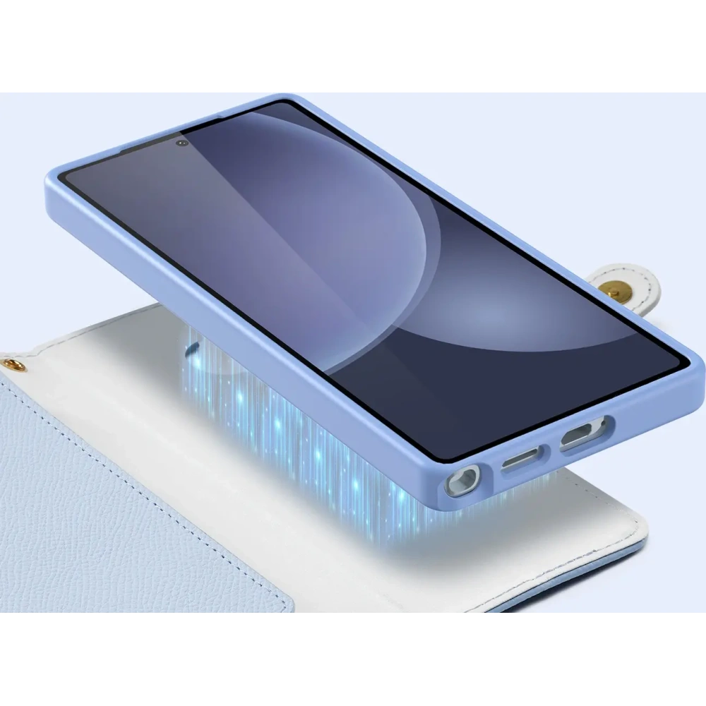 Etui z klapką Dux Ducis Lawa do Samsung Galaxy S25 Ultra z odłączanym portfelem magnetycznym niebieskie