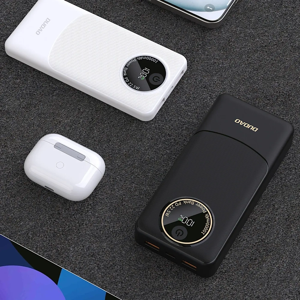 Powerbank Dudao K12 10000mAh PD22.5W USB-A, USB-C biały
