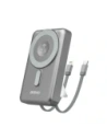 Powerbank bezprzewodowy Dudao K29 10000mAh PD 20W MagSafe z metalową obudową, podstawką i wbudowanymi kablami USB-C, Lightning szary