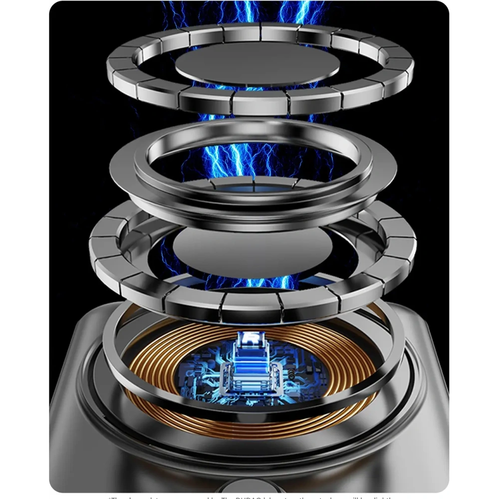 Powerbank bezprzewodowy Dudao K29 10000mAh PD 20W MagSafe z metalową obudową, podstawką i wbudowanymi kablami USB-C, Lightning srebrny