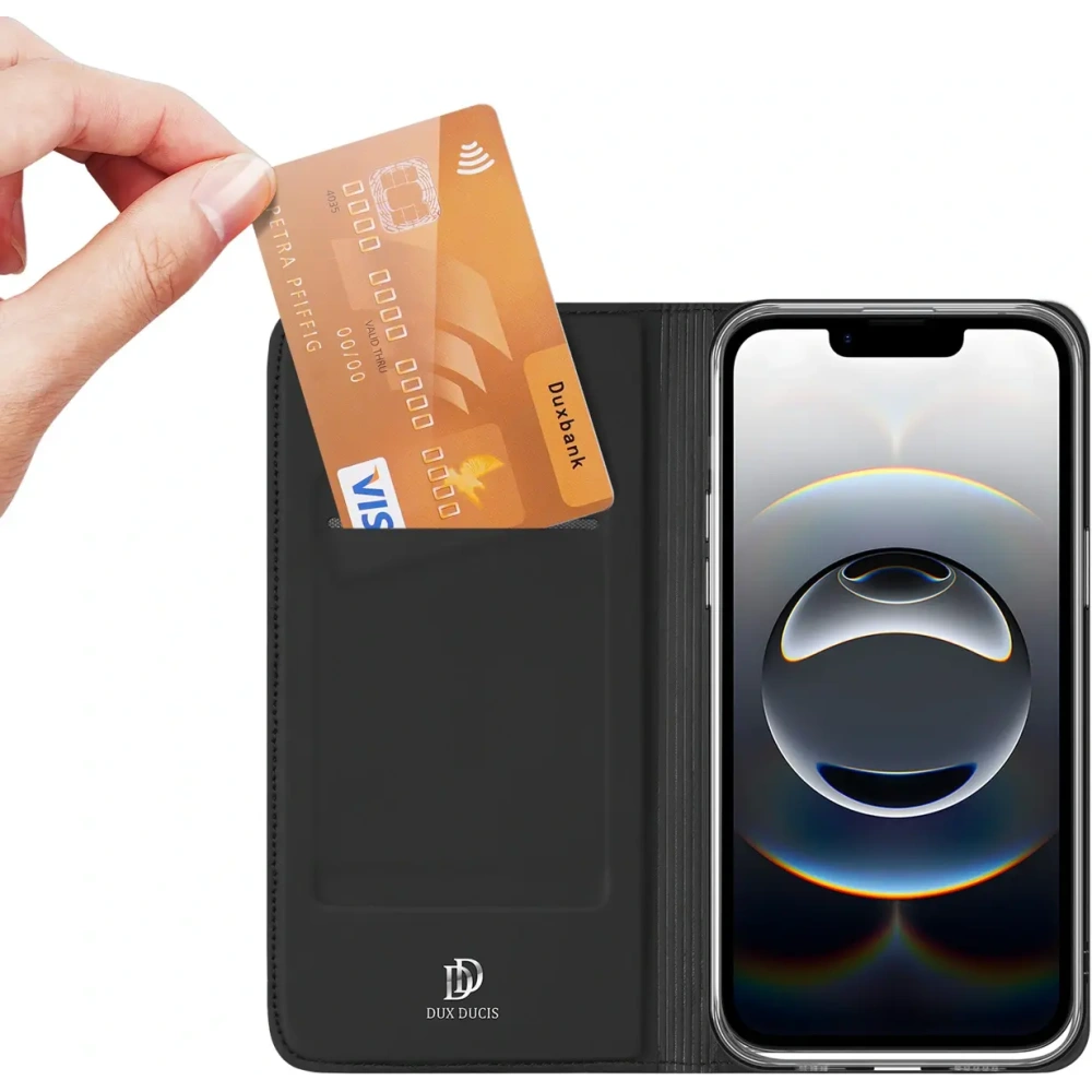 Etui z klapką Dux Ducis Skin Pro do Apple iPhone 16e czarne