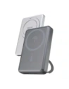 Powerbank bezprzewodowy Dudao K28 10000mAh PD 22.5W MagSafe z metalową obudową i pierścieniem-podstawką srebrny