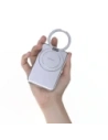 Powerbank bezprzewodowy Dudao K28 10000mAh PD 22.5W MagSafe z metalową obudową i pierścieniem-podstawką srebrny