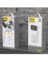 Powerbank Dudao K15MAX 30000mAh PD 22.5W z wbudowanymi kablami USB-C, Lightning biały