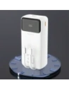Powerbank Dudao K15MAX 30000mAh PD 22.5W z wbudowanymi kablami USB-C, Lightning biały