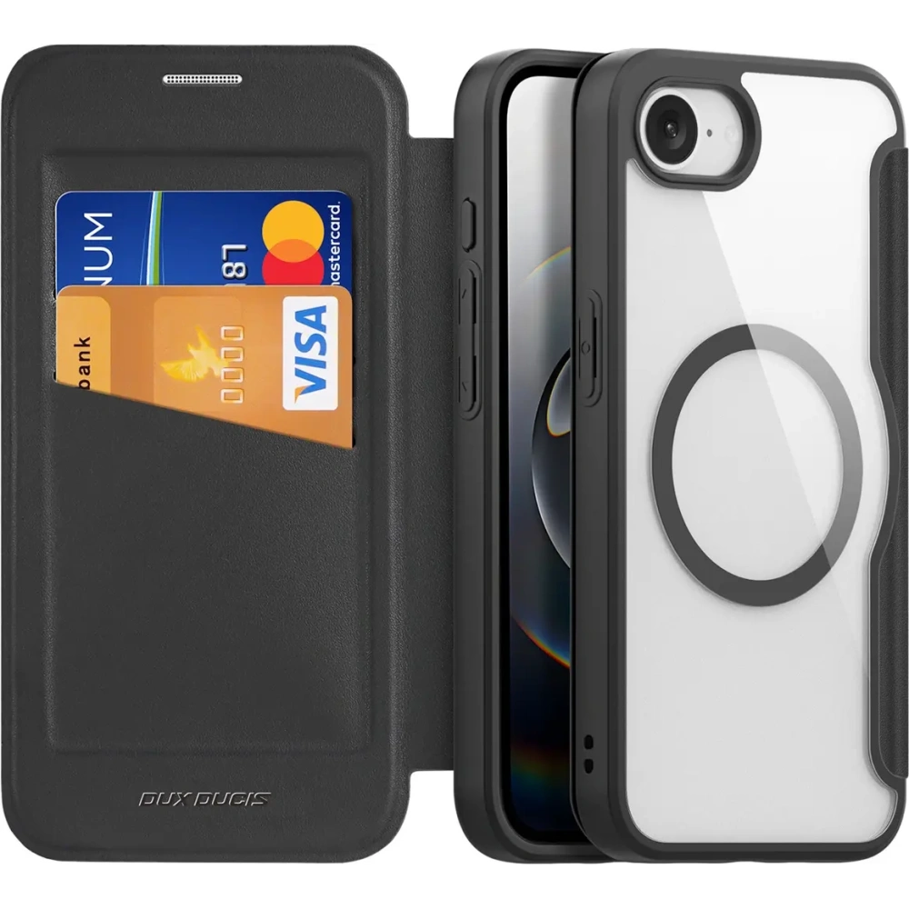 Etui z klapką Dux Ducis Skin X Pro z MagSafe na iPhone 16e czarne
