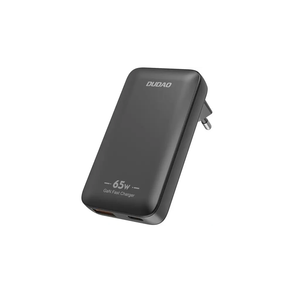 Ładowarka sieciowa podróżna GaN Dudao A65Q 65W USB-A / USB-C PD EU / US czarna