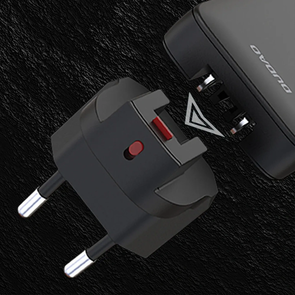 Ładowarka sieciowa podróżna GaN Dudao A65Q 65W USB-A / USB-C PD EU / US czarna