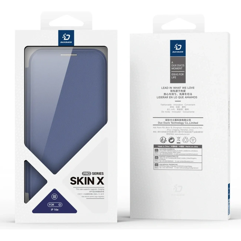 Etui z klapką Dux Ducis Skin X Pro z MagSafe na iPhone 16e niebieskie