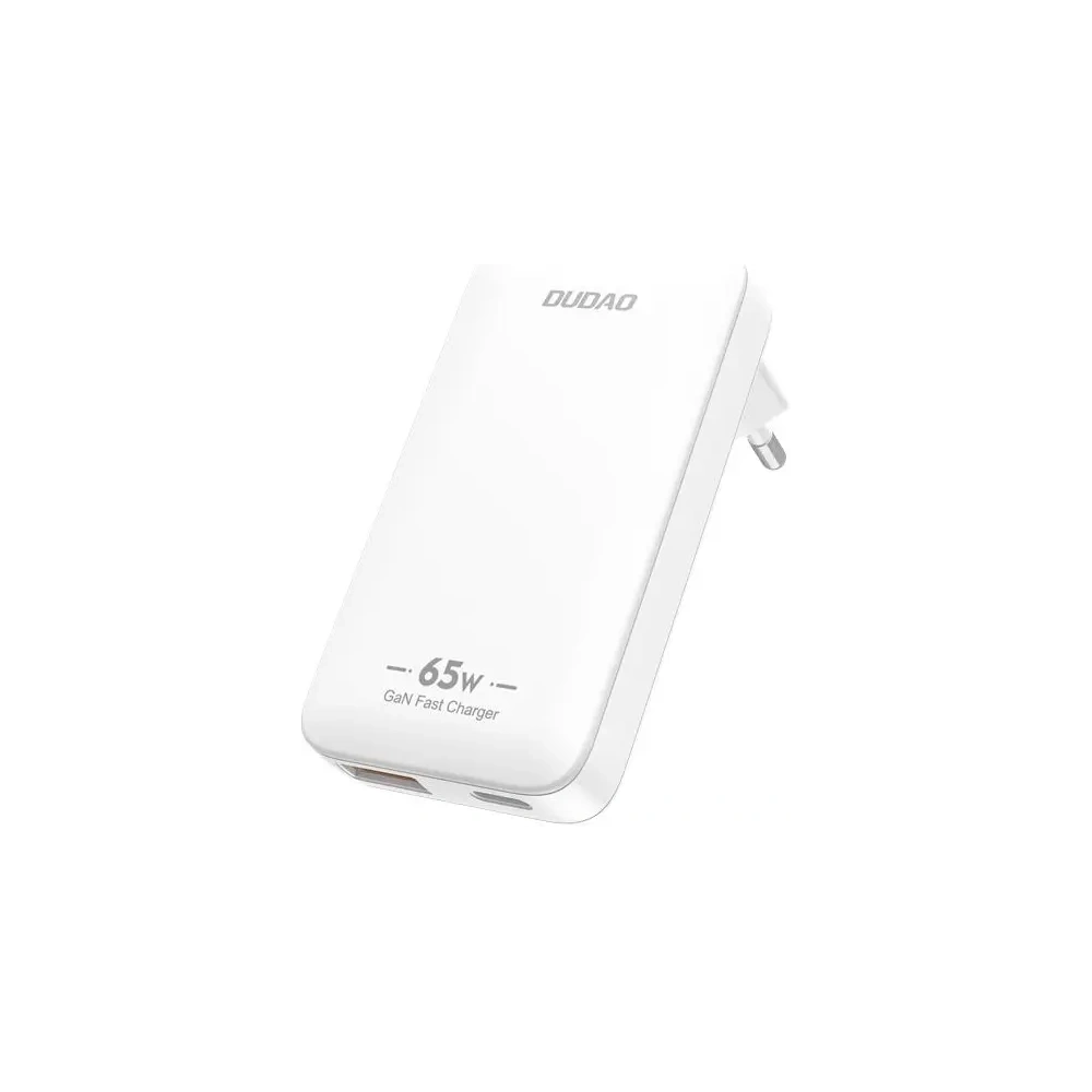 Ładowarka sieciowa podróżna GaN Dudao A65Q 65W USB-A / USB-C PD EU / US biała