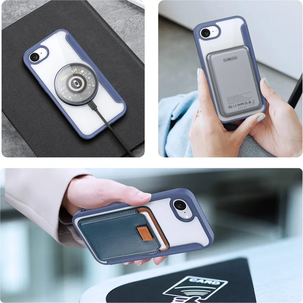 Etui z klapką Dux Ducis Skin X Pro z MagSafe na iPhone 16e niebieskie