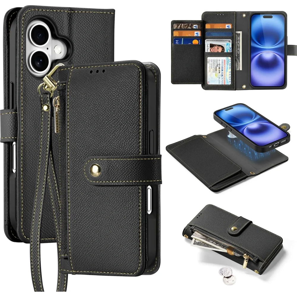 Etui z klapką Dux Ducis Lawa do Apple iPhone 16 czarne