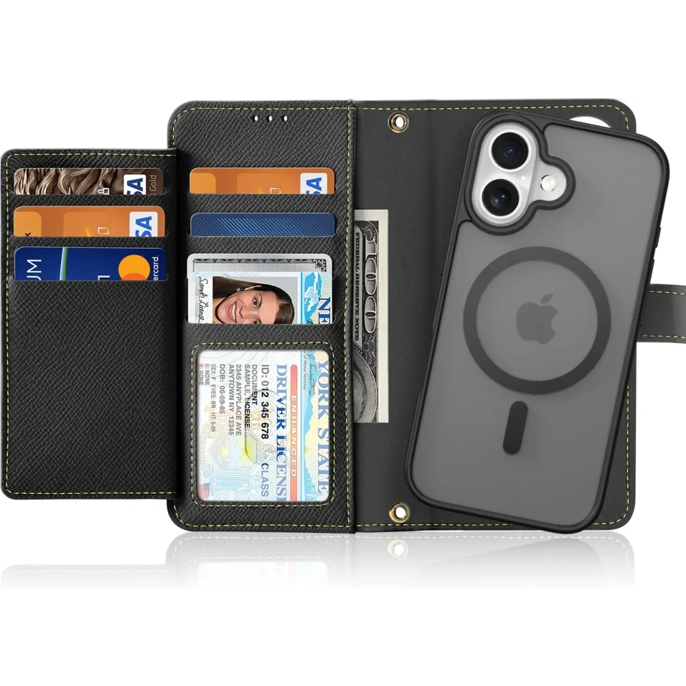 Etui z klapką Dux Ducis Lawa do Apple iPhone 16 czarne