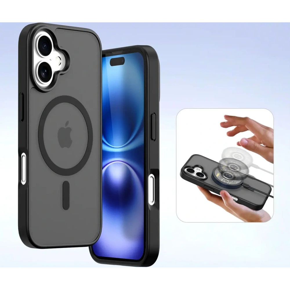 Etui z klapką Dux Ducis Lawa do Apple iPhone 16 czarne