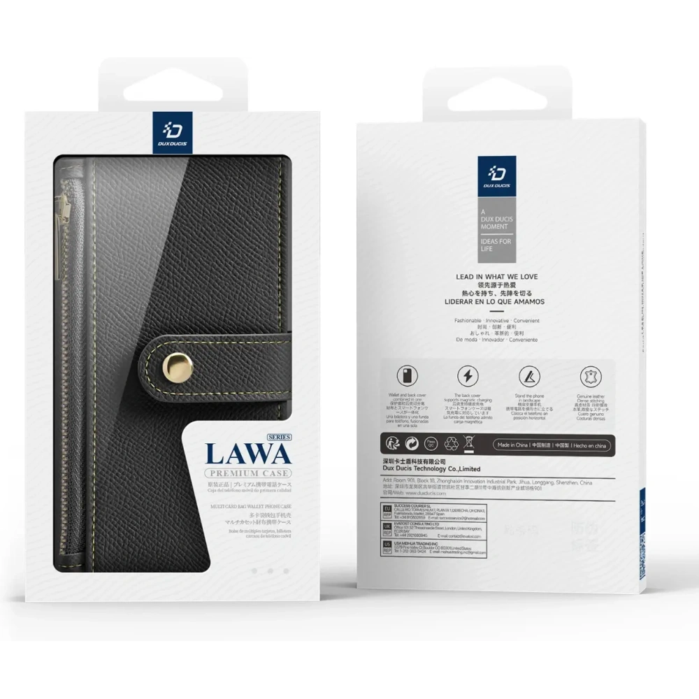 Etui z klapką Dux Ducis Lawa do Apple iPhone 16 czarne