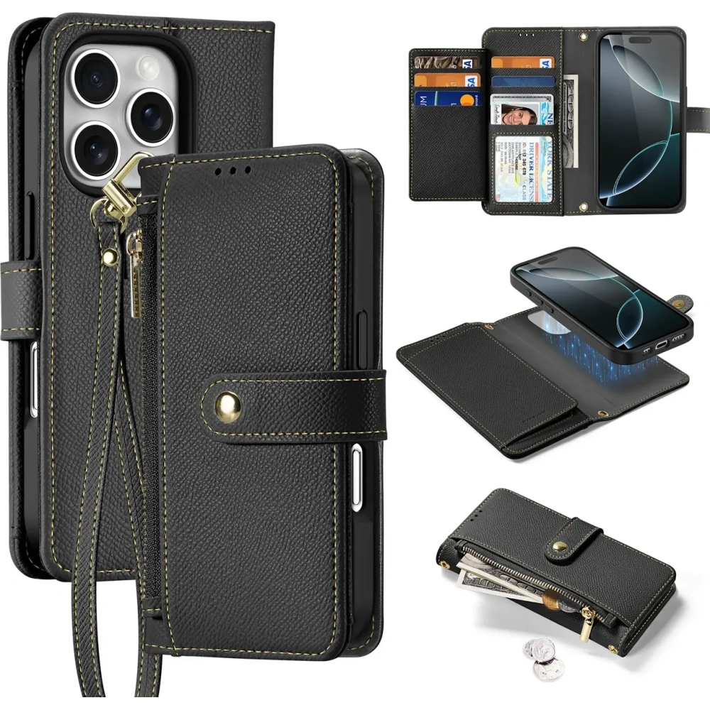 Etui z klapką Dux Ducis Lawa do Apple iPhone 16 Pro czarne