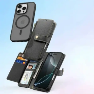 Etui z klapką Dux Ducis Lawa do Apple iPhone 16 Pro czarne