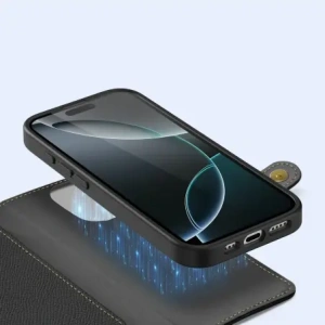 Etui z klapką Dux Ducis Lawa do Apple iPhone 16 Pro czarne