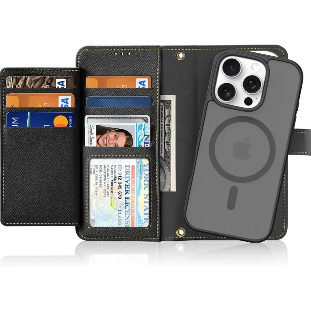 Etui z klapką Dux Ducis Lawa do Apple iPhone 16 Pro Max czarne