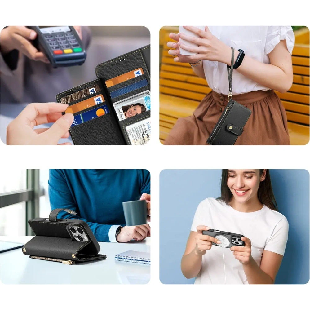 Etui z klapką Dux Ducis Lawa do Apple iPhone 16 Pro Max czarne