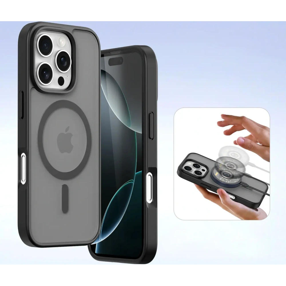 Etui z klapką Dux Ducis Lawa do Apple iPhone 16 Pro Max czarne