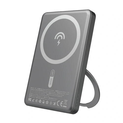 Powerbank bezprzewodowy Dudao K28S 20W PD 5000mAh z MagSafe i podstawką szary