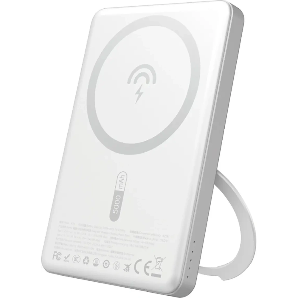 Powerbank bezprzewodowy Dudao K28S 20W PD 5000mAh z MagSafe i podstawką srebrny