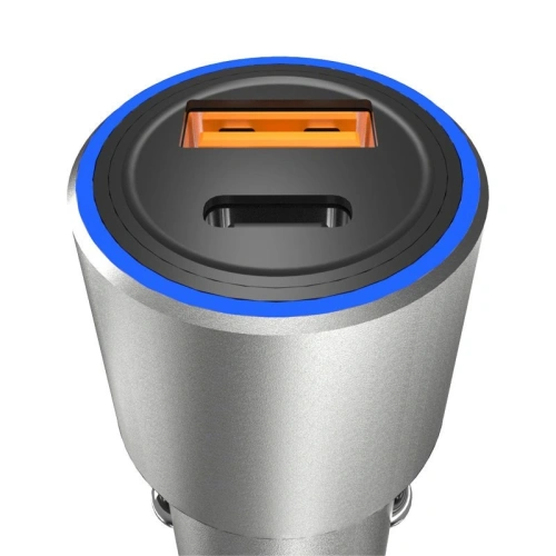 Ładowarka samochodowa Dudao R4PQ USB-A, USB-C Power Delivery Quick Charge 22.5W szary