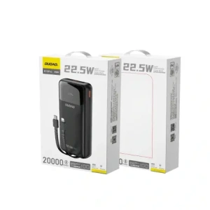 Powerbank Dudao K15Pro 20000mAh 22.5W PD USB-C / USB-A / wbudowane kable Lightning, USB-C czarny