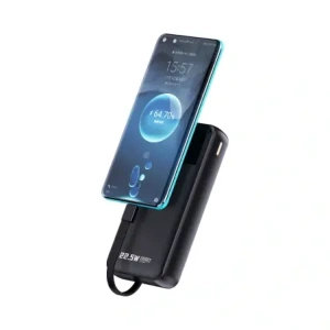 Powerbank Dudao K15Pro 20000mAh 22.5W PD USB-C / USB-A / wbudowane kable Lightning, USB-C czarny