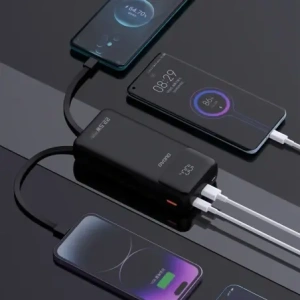 Powerbank Dudao K15Pro 20000mAh 22.5W PD USB-C / USB-A / wbudowane kable Lightning, USB-C czarny