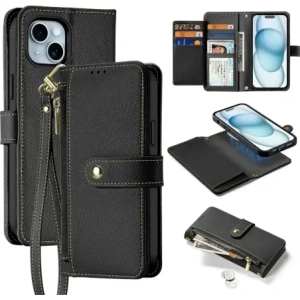 Etui z klapką Dux Ducis Lawa do Apple iPhone 15 czarne
