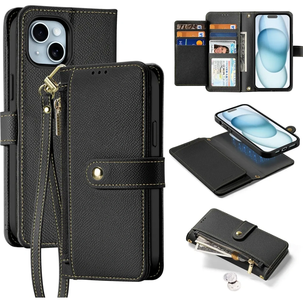 Etui z klapką Dux Ducis Lawa do Apple iPhone 15 czarne