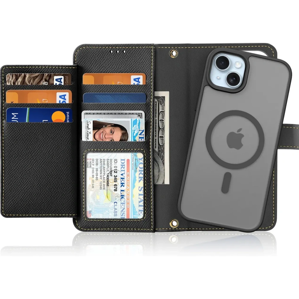 Etui z klapką Dux Ducis Lawa do Apple iPhone 15 czarne