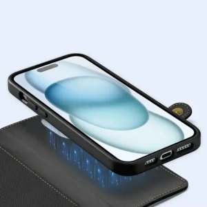 Etui z klapką Dux Ducis Lawa do Apple iPhone 15 czarne