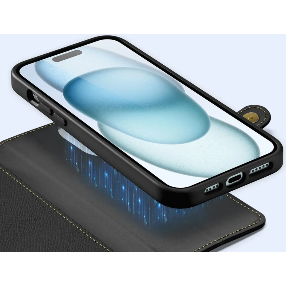 Etui z klapką Dux Ducis Lawa do Apple iPhone 15 czarne